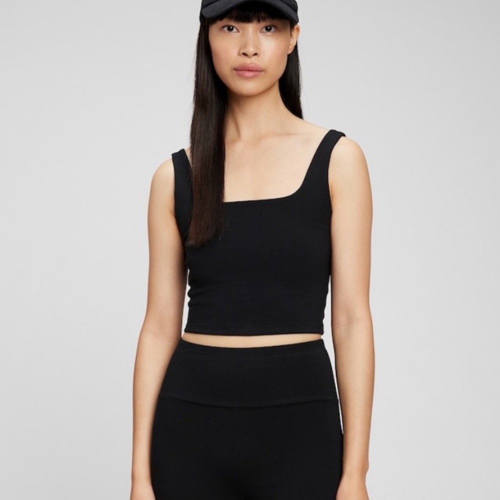 GAP crop tank, size L, black.